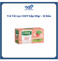Trà Túi Lọc COZY hộp 50gr - vị ĐÀO (CTKM: Mua 1 thùng giảm 2k/hộp)