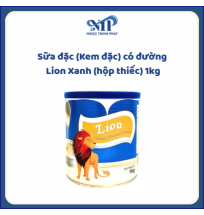 Sữa đặc (Kem đặc) có đường Lion Xanh (hộp thiếc) 1kg (CTKM: Mua 1 thùng giảm 2k/hộp)