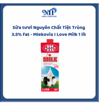 Sữa tươi Nguyên Chất Tiệt Trùng 3.5% fat - Mlekovia I Love Milk 1 lít (CTKM: Mua số lượng càng nhiều giảm càng nhiều, liên hệ shop để biết chi tiết)