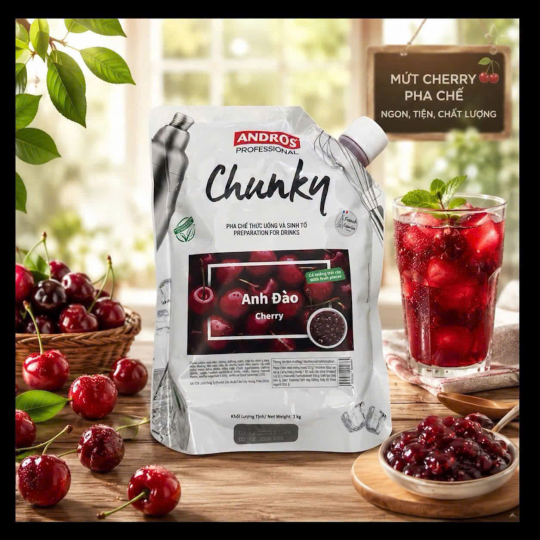 Mứt Chunky Anh Đào Cherry Andros 1kg