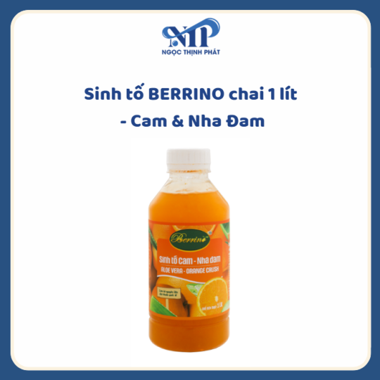 SINH TỐ BERRINO 1 LÍT - Cam & Nha Đam (CTKM: Mua 12 chai giảm 3k/chai, có thể mix)