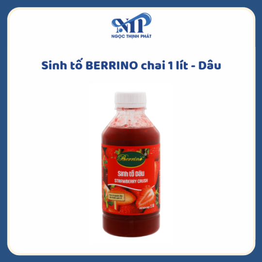 SINH TỐ BERRINO 1 LÍT - Dâu (CTKM: Mua 12 chai giảm 3k/chai, có thể mix)
