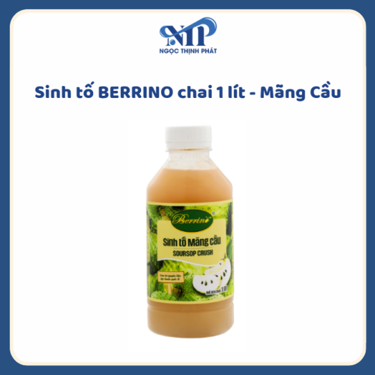 Sinh tố BERRINO chai 1 lít - Mãng Cầu (CTKM: Mua 12 chai giảm 3k/chai, có thể mix)