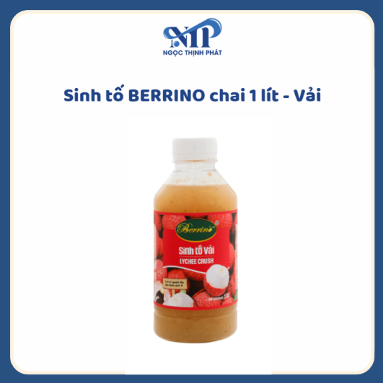 SINH TỐ BERRINO 1 LÍT - Vải (CTKM: Mua 12 chai giảm 3k/chai, có thể mix)