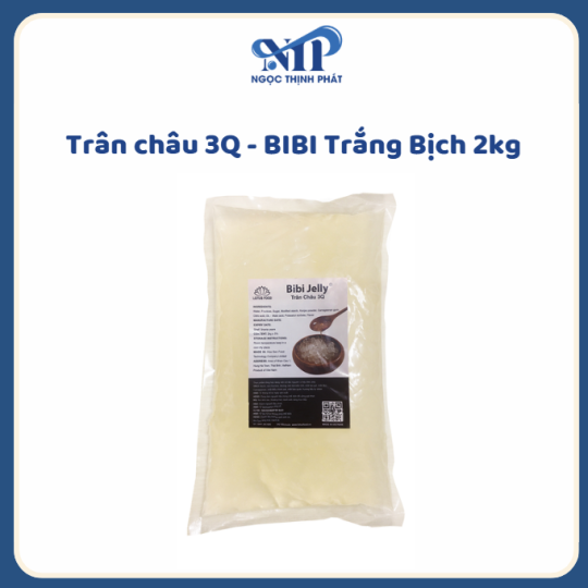 Trân châu 3Q - BIBI Trắng bịch 2kg (CTKM: Mua 2 thùng tặng 1 bịch, Có thể mix)