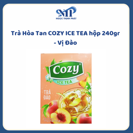 Trà Hoà Tan COZY ICE TEA hộp 240gr - ĐÀO (CTKM: Mua 1 thùng giảm 1k/hộp)
