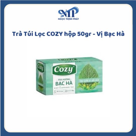 Trà Túi Lọc COZY hộp 50gr - vị Bạc Hà (CTKM: Mua 1 thùng giảm 2k/hộp)