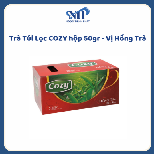 Trà Túi Lọc COZY hộp 50gr - vị Hồng Trà (CTKM: Mua 1 thùng giảm 2k/hộp)