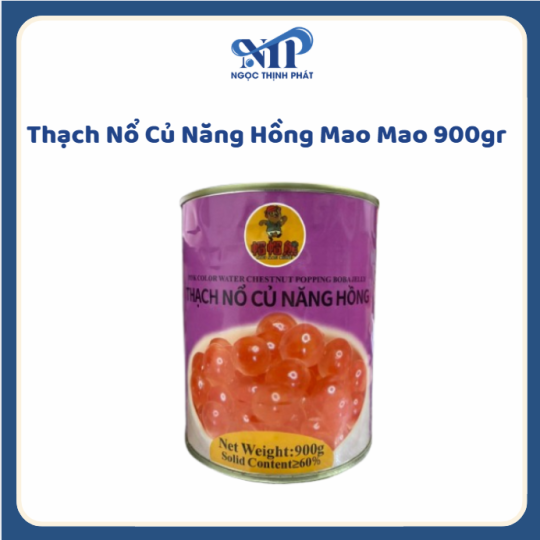 Thạch Nổ Củ Năng Mao Hồng Mao Mao 900gr (thùng 12 lon giảm 2k)