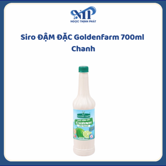 Siro ĐẬM ĐẶC Goldenfarm 700ml - Siro Chanh Xanh (CTKM: Mua 1 thùng giảm 2k/chai, có thể mix)