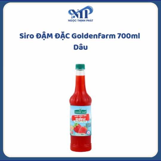 Siro ĐẬM ĐẶC Goldenfarm 700ml - Siro Dâu (CTKM: Mua 1 thùng giảm 2k/chai, có thể mix)