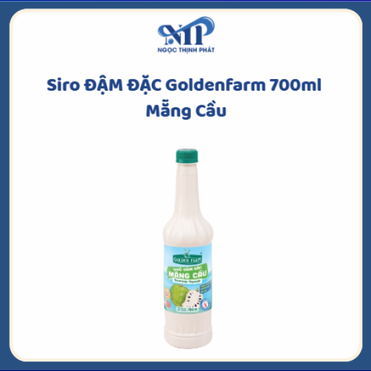Siro ĐẬM ĐẶC Goldenfarm 700ml - Siro Mãng Cầu (CTKM: Mua 1 thùng giảm 2k/chai, có thể mix)