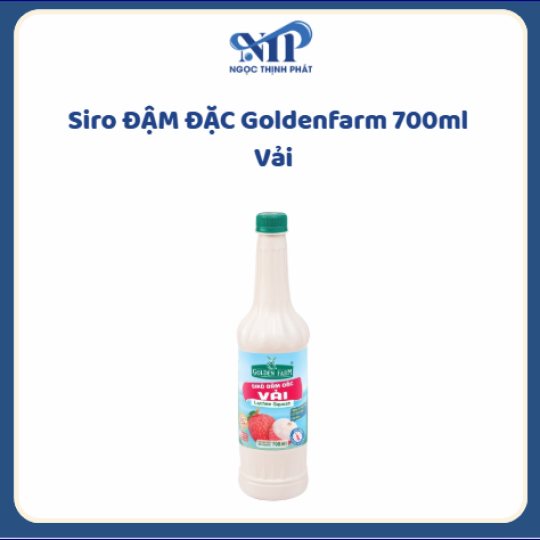 Siro ĐẬM ĐẶC Goldenfarm 700ml - Siro Vải (CTKM: Mua 1 thùng giảm 2k/chai, có thể mix)