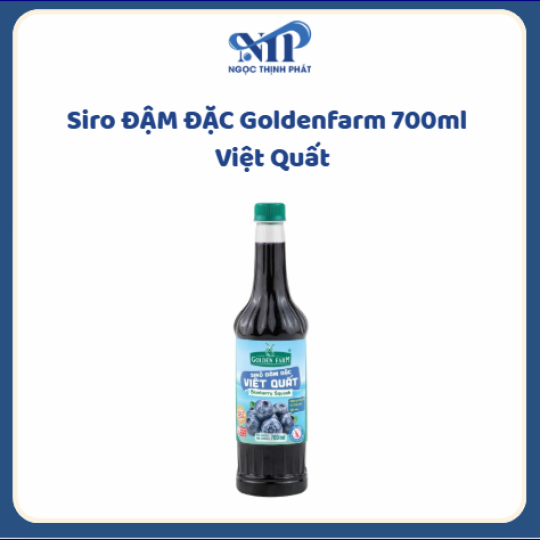 Siro ĐẬM ĐẶC Goldenfarm 700ml - Siro Việt Quất (CTKM: Mua 1 thùng giảm 2k/chai, có thể mix)