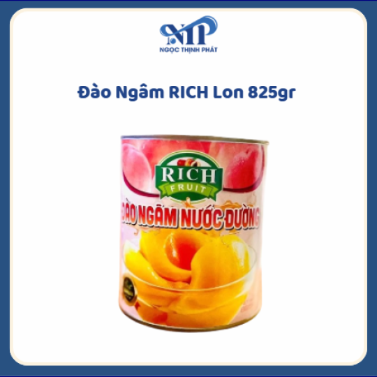Đào ngâm RICH lon 825gr (CTKM: Mua 1 thùng giảm 7k/lon)
