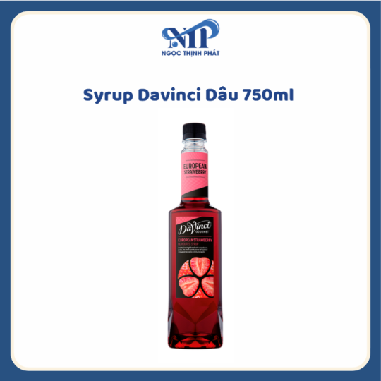 Syrup Davinci Dâu 750ml (CTKM: Mua 12 chai giảm 3k/ 1 chai, Có thể mix)