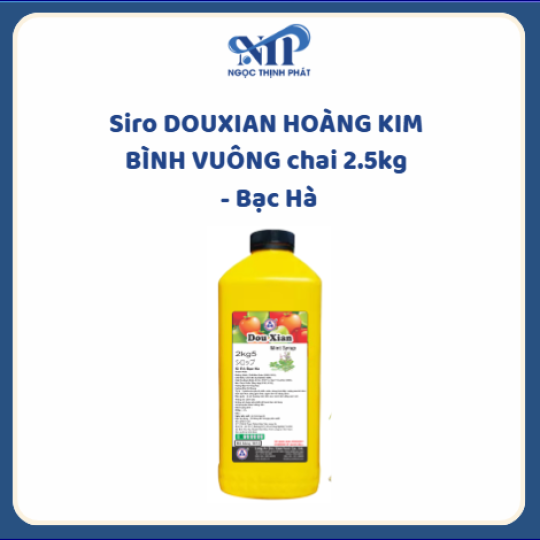Siro DOUXIAN HOÀNG KIM BÌNH VUÔNG chai 2.5kg - Bạc Hà