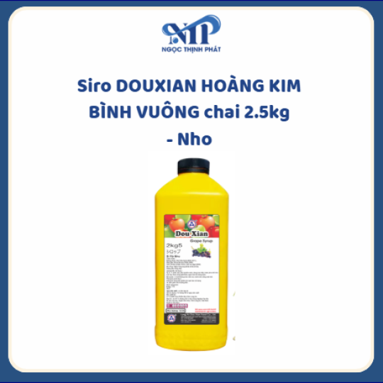 Siro DOUXIAN HOÀNG KIM BÌNH VUÔNG chai 2.5kg - Nho