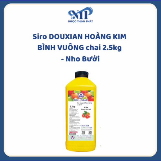 Siro DOUXIAN HOÀNG KIM BÌNH VUÔNG chai 2.5kg - Nho Bưởi