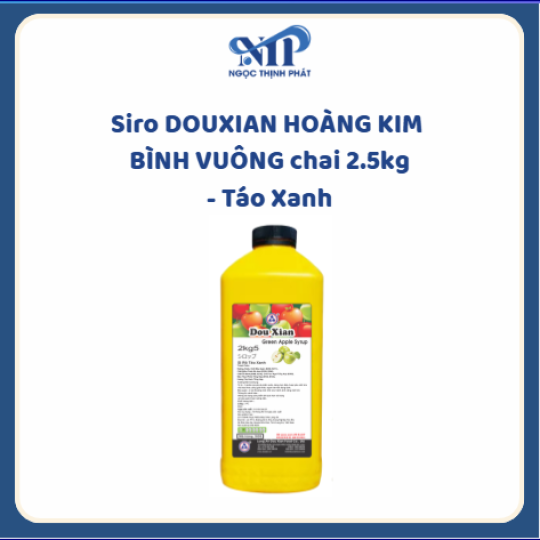 Siro DOUXIAN HOÀNG KIM BÌNH VUÔNG chai 2.5kg - Táo Xanh