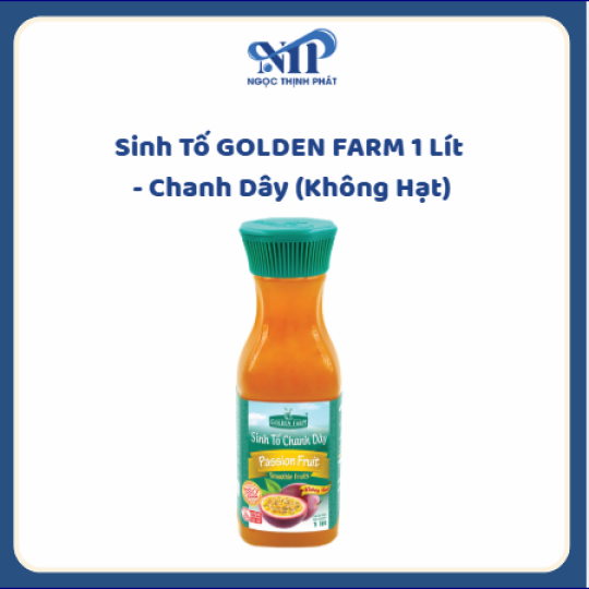 Sinh Tố GOLDEN FARM 1 lít - Chanh Dây Không Hạt (CTKM: Mua 1 thùng giảm 2k/chai, có thể mix)