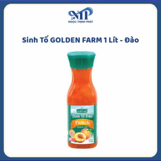 Sinh Tố GOLDEN FARM 1 lít - Đào (CTKM: Mua 1 thùng giảm 2k/chai, có thể mix)