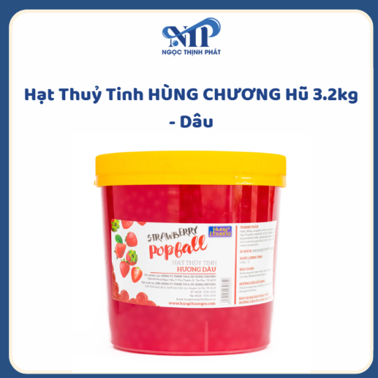 Hạt Thuỷ Tinh HÙNG CHƯƠNG hủ 3.2kg - vị Dâu