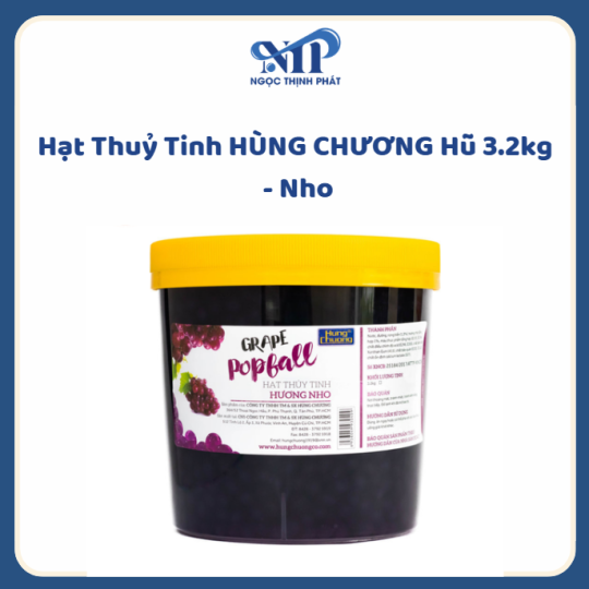 Hạt Thuỷ Tinh HÙNG CHƯƠNG hủ 3.2kg - vị Nho