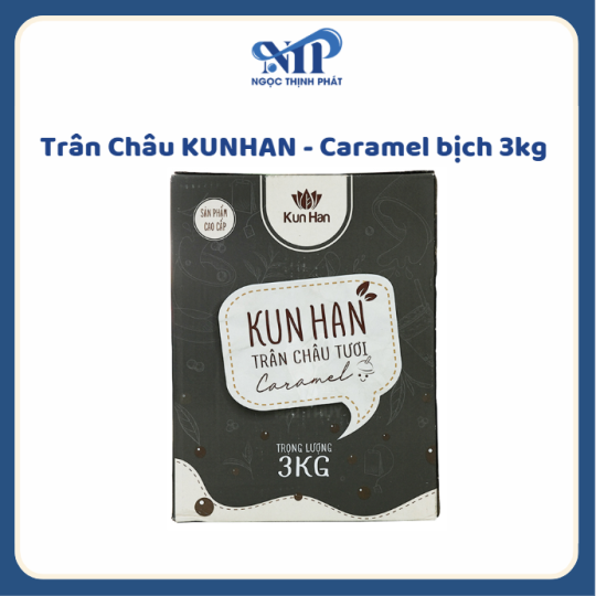 Trân châu Kun Han - Caramel  bịch 3kg (CTKM: Mua 1 thùng giảm 5k/bịch, Có thể mix)