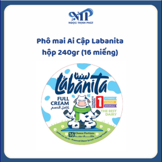 Phô mai Ai Cập Labanita hộp 240gr (16 miếng) (CTKM: Mua 1 thùng giảm 4k/hộp)