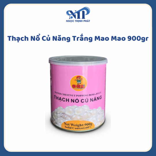 Thạch Nổ Củ Năng Trắng Mao Mao 900gr (thùng 12 lon giảm 2k)