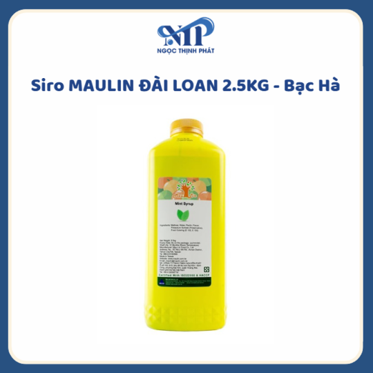Siro Maulin đài loan 2.5kg  - Siro Bạc Hà (CTKM: Mua 1 thùng giảm 5k/chai, có thể mix)