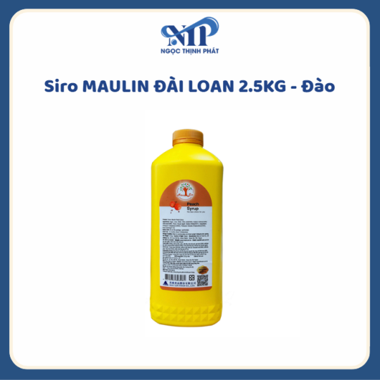 Siro Maulin đài loan 2.5kg  - Siro Đào (CTKM: Mua 1 thùng giảm 5k/chai, có thể mix)