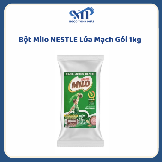 Bột Milo NESTLE lúa mạch gói 1kg (CTKM: Mua 10 gói giảm 2k/ 1 gói)