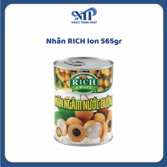 Nhãn RICH lon 565gr (CTKM: Mua 1 thùng giảm 2k/lon)