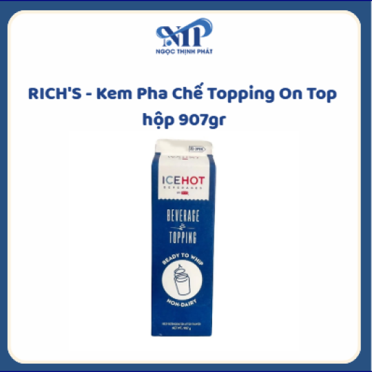 RICH'S - Kem Pha Chế Topping On Top hộp 907gr (CTKM: Mua 1 thùng giảm 11k/hộp)