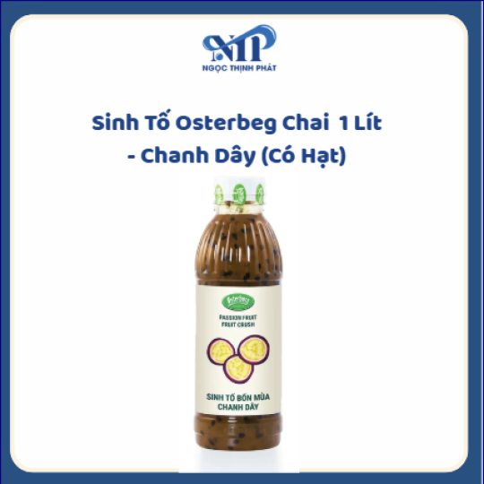 Sinh Tố OSTERBERG chai 1 lít - Chanh Dây ( Có Hạt) (CTKM: Mua 1 thùng giảm 2k/chia, có thể mix)