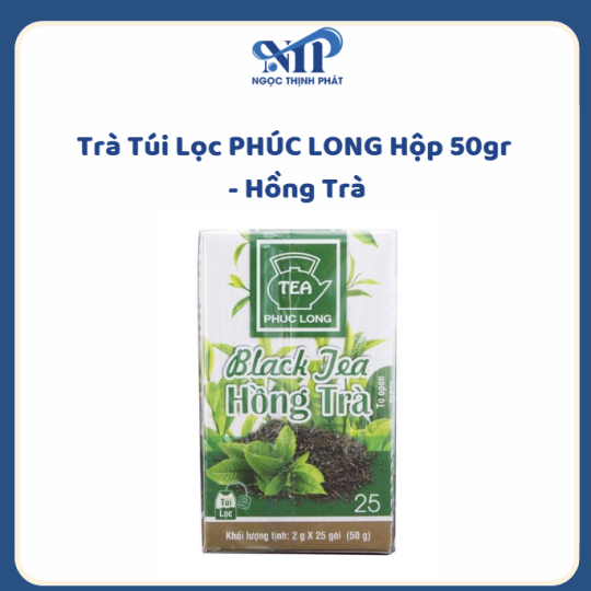 Trà Túi Lọc PHÚC LONG hộp 50gr - Hồng Trà (CTKM: Mua 1 thùng giảm 3k/hộp)