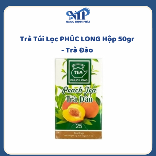 Trà Túi Lọc PHÚC LONG hộp 50gr - Trà Đào (CTKM: Mua 1 thùng giảm 3k/hộp)