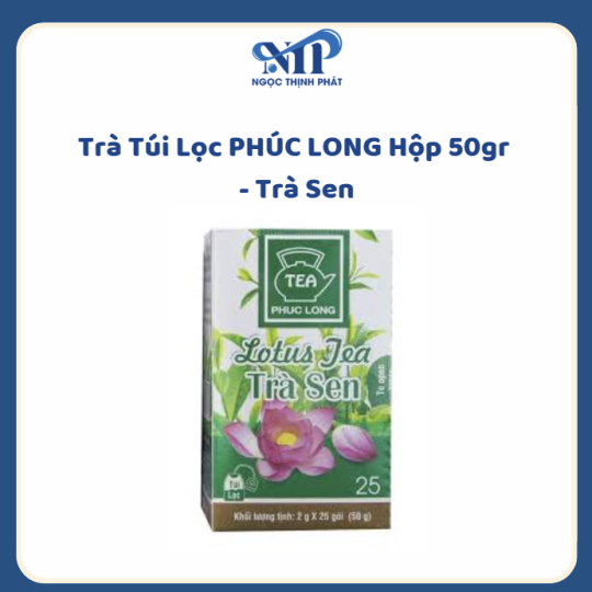 Trà Túi Lọc PHÚC LONG hộp 50gr - Trà Sen (CTKM: Mua 1 thùng giảm 3k/hộp)