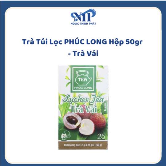 Trà Túi Lọc PHÚC LONG hộp 50gr - Trà Vải (CTKM: Mua 1 thùng giảm 3k/hộp)