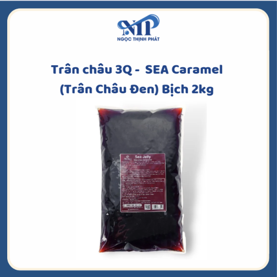 Trân châu 3Q - SEA Caramel (trân châu đen) bịch 2kg (CTKM: Mua 2 thùng tặng 1 bịch, Có thể mix)