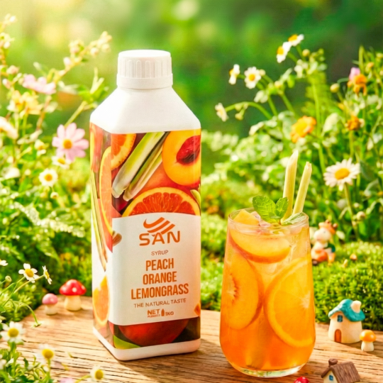 SYRUP SAN 1KG - Syrup Đào Cam Xả