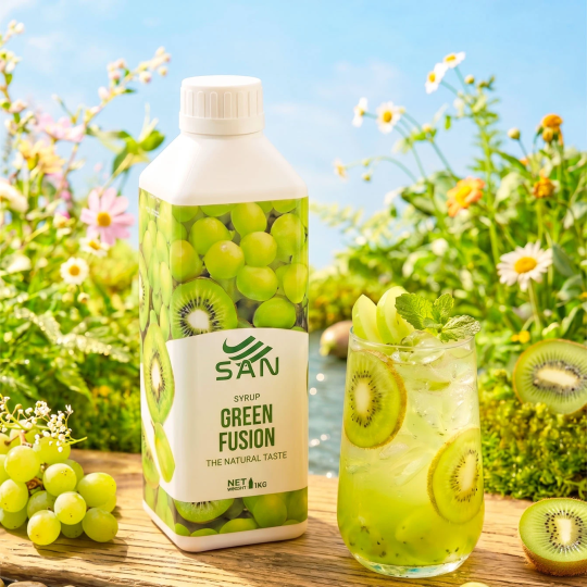 SYRUP SAN 1KG - Syrup Kiwi Nho Xanh