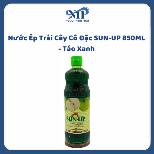Nước Ép Trái Cây Cô Đặc SUN-UP 850ML - Táo Xanh (CTKM: Mua 1 thùng giảm 2k/ 1 chai, có thể mix)