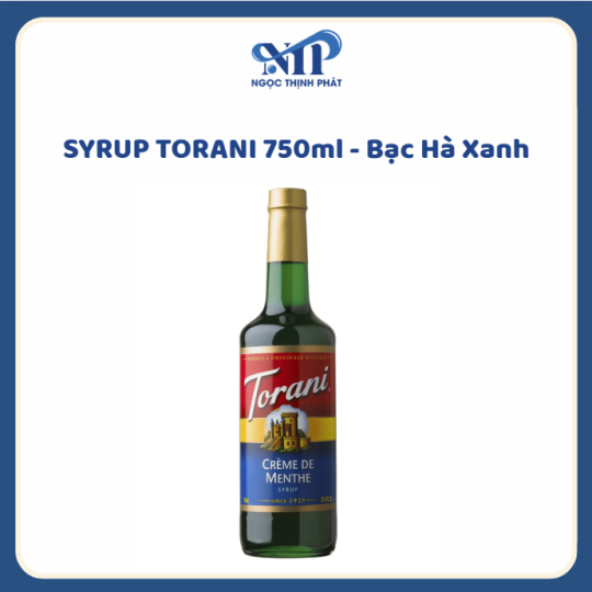 SYRUP TORANI 750ml - Siro Bạc Hà Xanh (CTKM: Mua 12 chai giảm 2k/chai, có thể mix)
