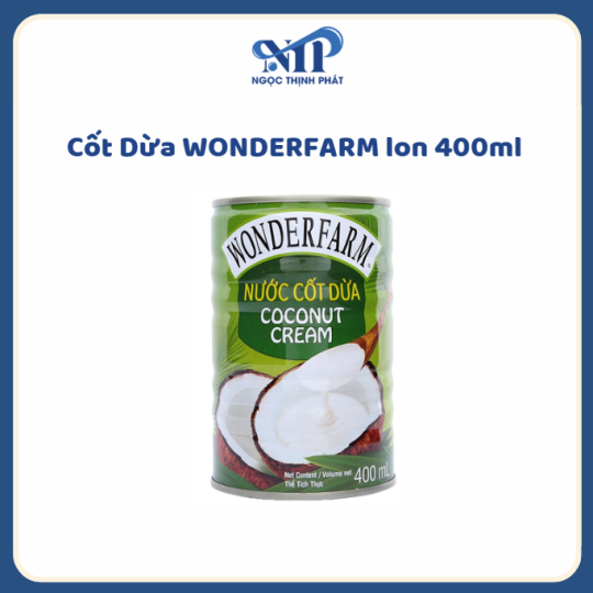 Cốt Dừa WONDERFARM lon 400ml (CTKM: Mua 1 thùng giảm 1k/lon)